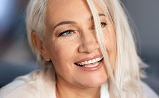 closeup of woman smiling 