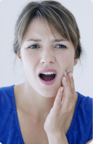 Woman with hurting tooth