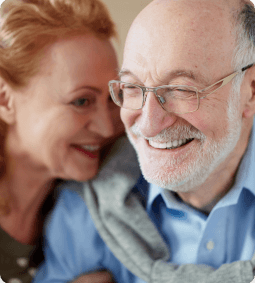 Smiling older couple