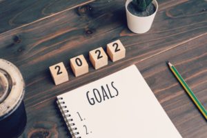 Notebook with New Year's resolutions in Ocala for 2022