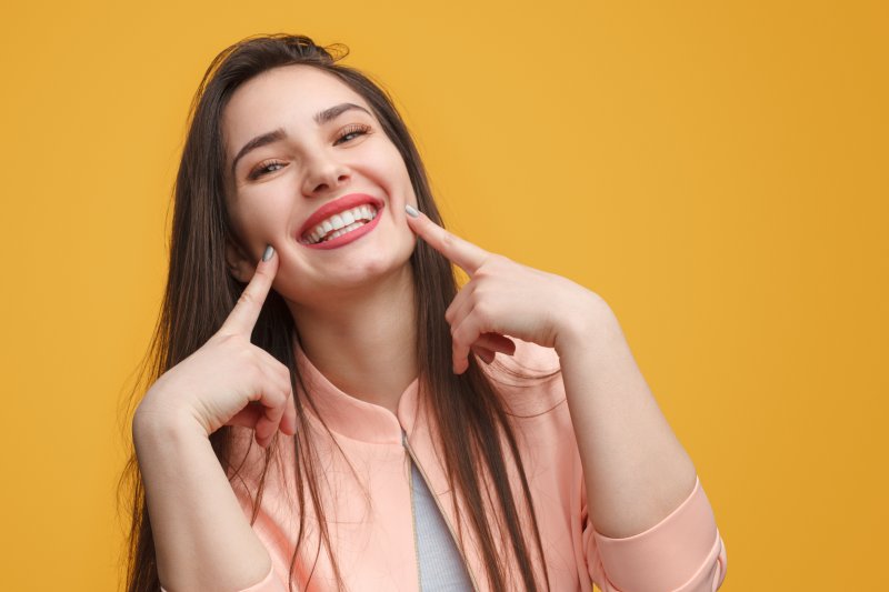 Lady shows off nice smile